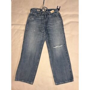 Universal Thread 90s Baggy Jeans Women Size 12 Mid Rise Ripped Distressed Blue